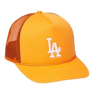 '47 Brand Los Angeles Dodgers Trucker Snapback Baseball Hat Cap Orange - OSFM